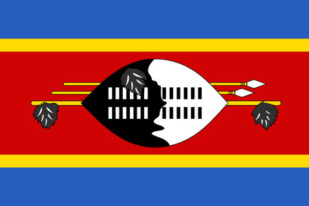 Eswatini national flag. official flag of Swaziland accurate colors, true colorのイラスト素材