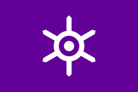 Vector Illustration of Tokyo Metropolis flag isolated on light blue background. Tokyo Metropolis flag with Color Codes. As close as possible to the original. ready to use, easy to edit.のイラスト素材