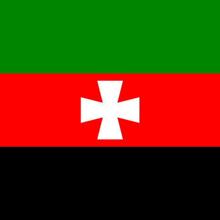 Vector realistic illustration of Ukrainian Flag of Novovolynsk on a transparent background.のイラスト素材