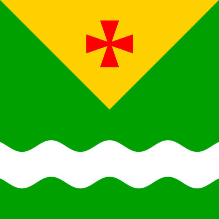 Vector realistic illustration of Ukrainian Flag of Novomyrhorod on a transparent background.のイラスト素材