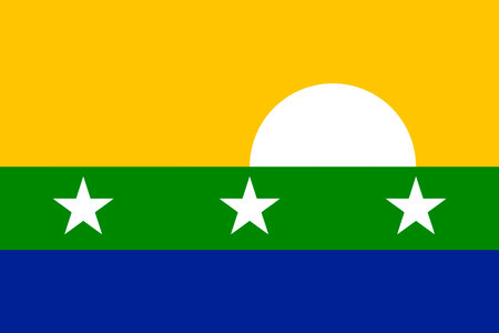 Flag of Nueva Esparta states, capital district, federal dependency of Venezuela. Vector illustration.のイラスト素材