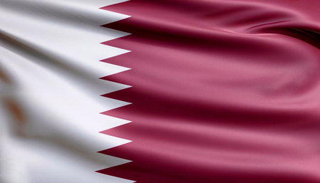 Fabric texture flag of Qatar