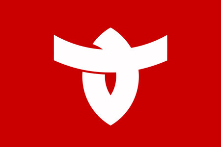 Flag of Flag of Nankoku, Kochi (Japan) - vector, white and burgundyのイラスト素材