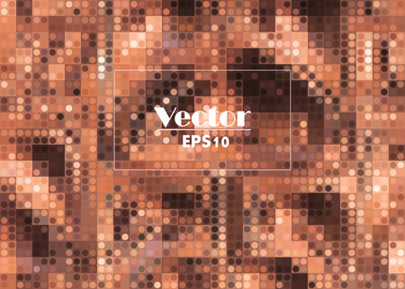 Coffee Color Halftone Dotted Backdrop. Abstract Circular Retro Pattern. Pop Art Style Background. Chocolate Shades Explosion of Confetti. Digitally Generated Image. Vector Illustration, EPS 10.のイラスト素材