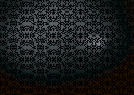 Illustration of seamless abstract black floral vine pattern