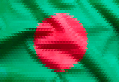 Textured fabric with flag of Bangladesh. Patriotic symbolのイラスト素材