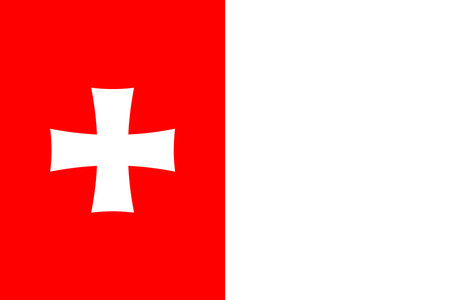 Georgia flag with big folds waving close up under the studio light indoors. The official symbols and colors in fabric bannerのイラスト素材