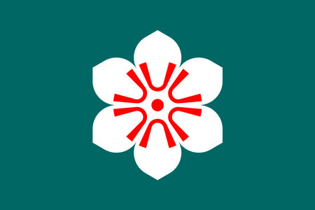 Flag of Saga Prefecture (Japan) vector, blossom of the camphor treeのイラスト素材