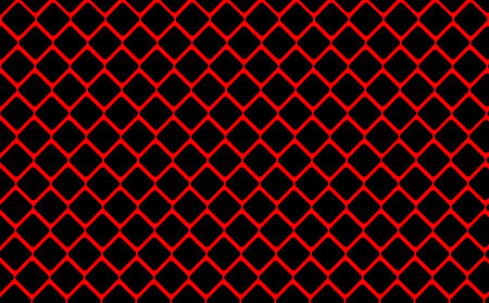 Vector halftone pattern. Abstract seamless background with diamonds, rhombuses, halftone grid, mesh, net. Neon red and black color texture. Extreme sport style. Repeat decorative digital geo designのイラスト素材