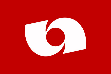 Japan Fukushima prefecture Iwaki city flag illustration