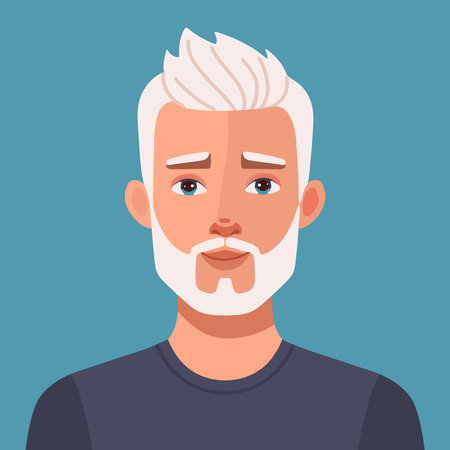 Young handsome casually dressed hipster guy with modern haircut and beard.のイラスト素材