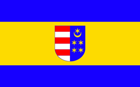 A flag with a blue stripe and a yellow stripeのイラスト素材