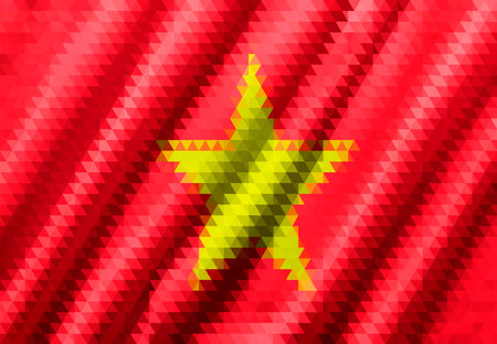 The Vietnam flag with pleatsのイラスト素材