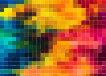 A colorful background with squares of different colors. The squares are arranged in a way that creates a sense of movement and energy. The colors are bright and vibrant, giving the image a livelyのイラスト素材