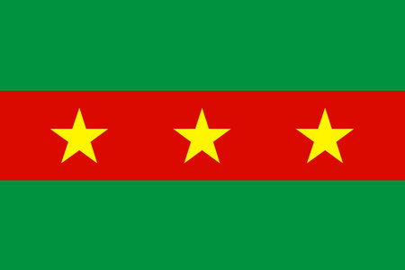 Flag of the Ewe people with green, red, and black stripes. Represents Ewe heritage, culture, and ethnic unity in Ghana and Togo.のイラスト素材
