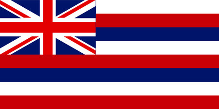 Flag of Hawaii combining British Union Jack and US colors. Symbolizes Hawaiian monarchy heritage and the islands' cultural unity.のイラスト素材