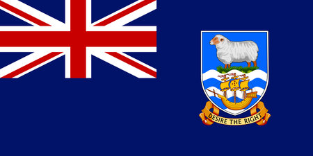 Flag of the Falkland Islands. Represents British heritage, local identity, and governance in the South Atlantic.のイラスト素材