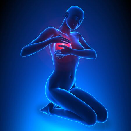 Female Breast Examination - Cancer Awareness conceptの写真素材