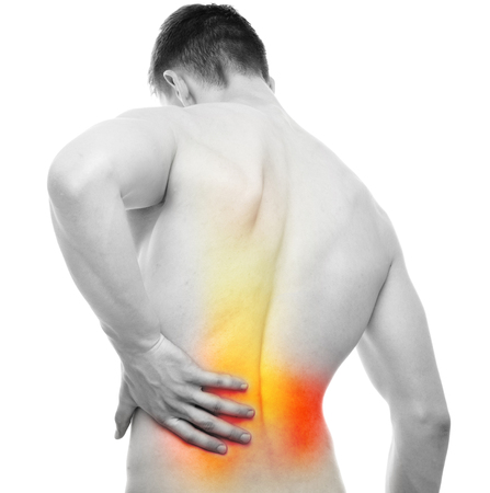 Back Pain - Studio shot isolated on white