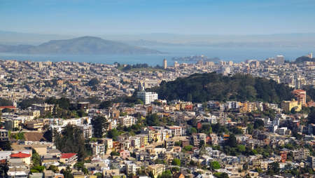 San Francisco City scape view from Twin Peaks in the morning.の写真素材