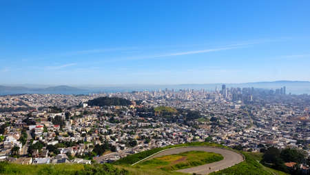 San Francisco City scape view from Twin Peaks in the morning.の写真素材