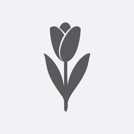 Tulip icon in shades of grayのイラスト素材
