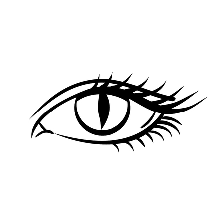Eye on white background. Makeup on Halloween. Woman eye. The eye logo. Eyes art. Human eye, eye close up - vectorのイラスト素材