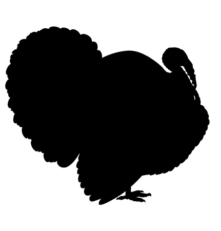 Turkey silhouette isolated on the white backgroundのイラスト素材