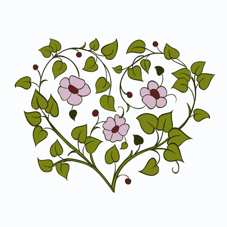 Tree branch in the shape of a heart. Element for design treeのイラスト素材