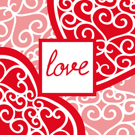 Vintage Valentine's Day greeting card with an inscriptionのイラスト素材