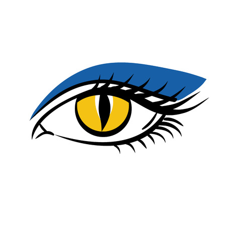 Eye on white background. Eyes art, eye icon, human eye, cartoon eyes. The eye logo. Eyes art. Makeup on Halloween. Woman eye. Human eye, eye close up - vectorのイラスト素材