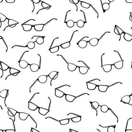 Seamless retro sunglasses on white backgroundのイラスト素材