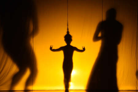 human shadow performance on stageの写真素材