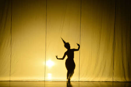 human shadow performance on stageの写真素材