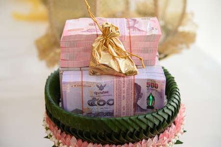 The Stacks of thai banknote