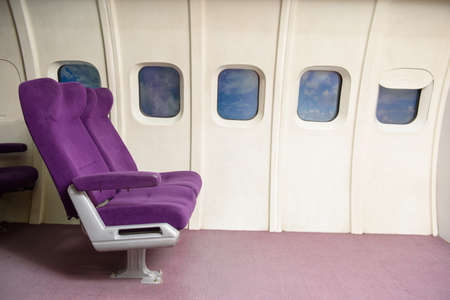 The passenger seats in the aircraft.の写真素材