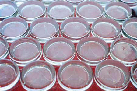 The bottom up of glasses as a backgrounds.の写真素材