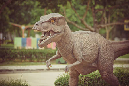 Vintage Dinosaur statue in the garden