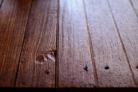 Traces on Old Brown Wood Planksの写真素材