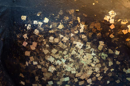 Blur background, The gold foil was closed at the mercy. By faith, the faith of the people.