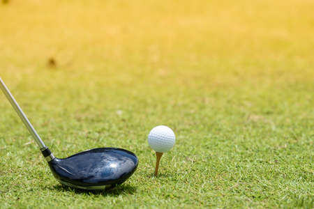 Equipment for golf. On the green lawn Ready for playの写真素材