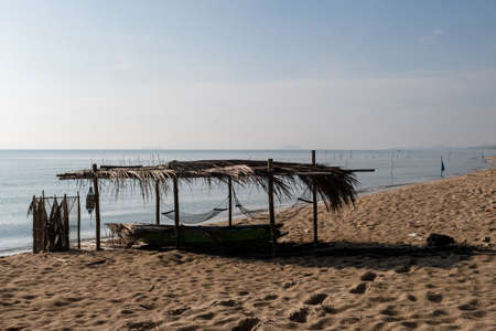 Fishermen built moorings by the sea For vacation And relax while working hardの写真素材