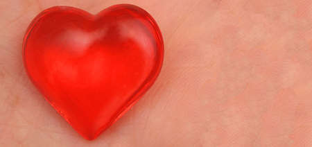 Decorative valentine day heart on skinの写真素材