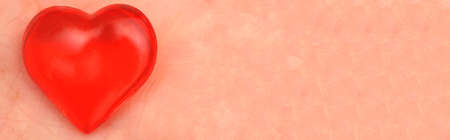 Valentine day heart on pink skin