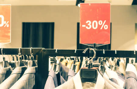 Discount 30percent on jackets.の写真素材