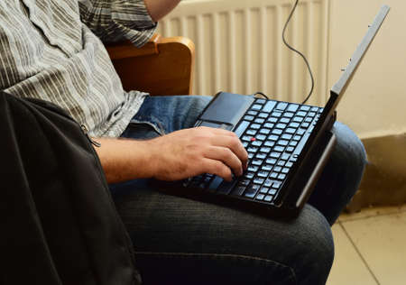 Businessman is working on a laptop.の写真素材