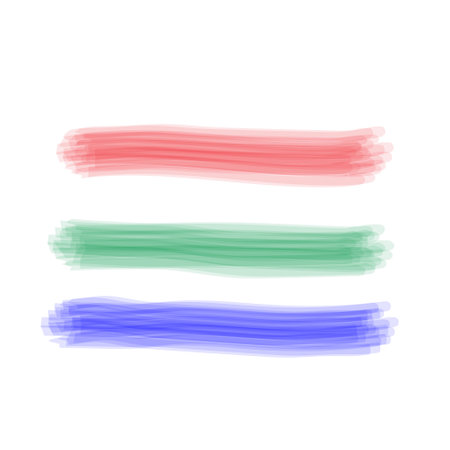 Colorful horizontal brush strokes,RGB colours.のイラスト素材