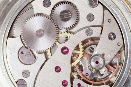 Clockwork of watch  close up