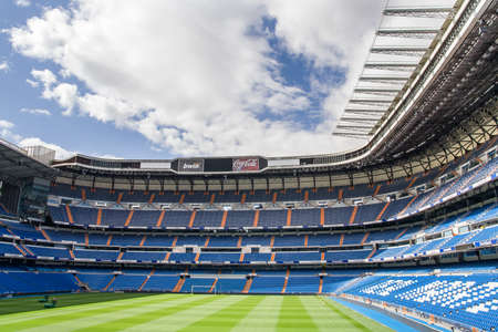 MADRID, SPAIN - MAY 14: Santiago Bernabeu Stadium of Real Madrid on May 14, 2009 in Madrid, Spain. Real Madrid C.F. was established in 1902. It is the best club of XX century according to FIFA.のeditorial素材