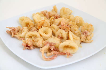 Deep Fried Calamari (Squid) Ringsの写真素材